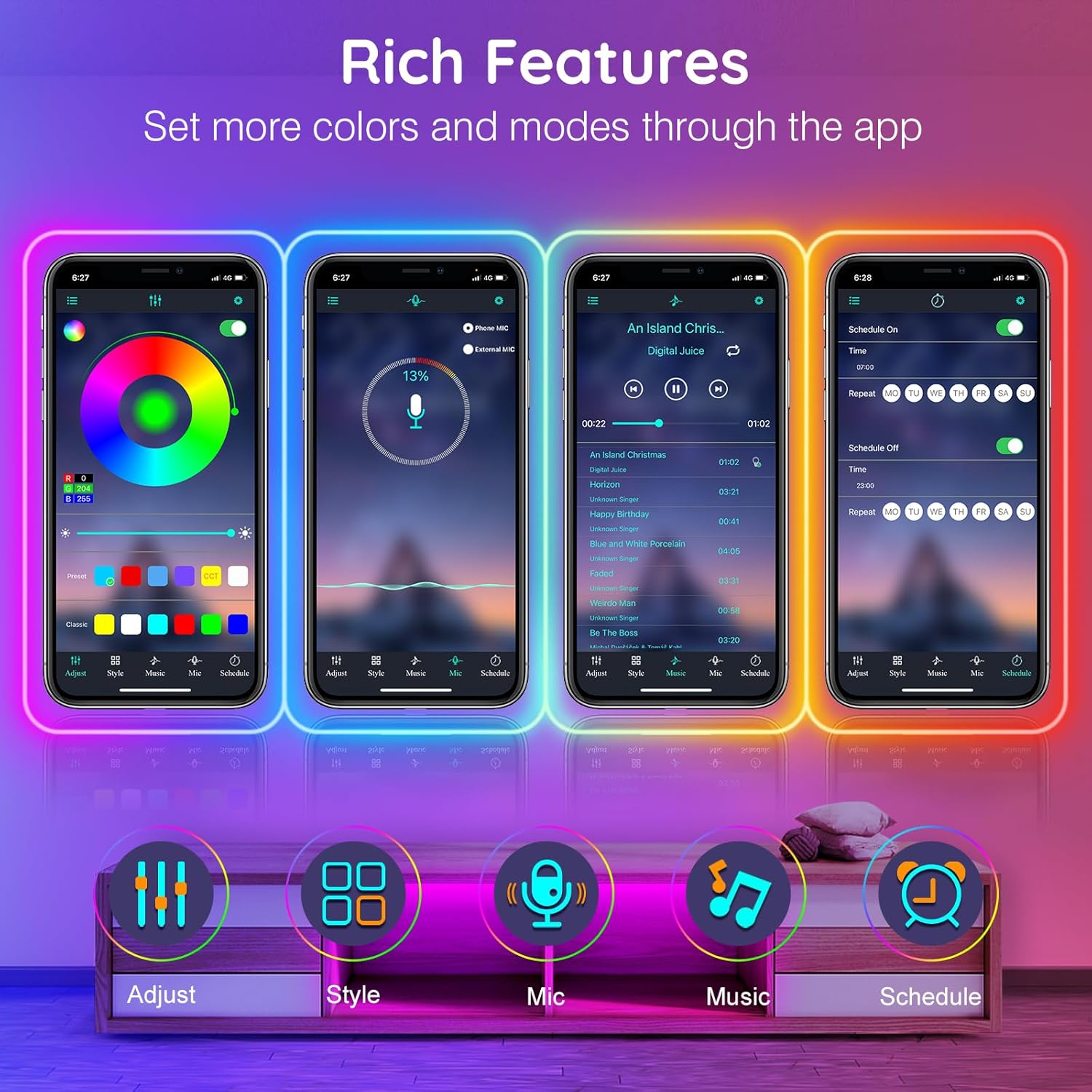 200Ft Neon Rope Lights,Flexible Led Rope Lights Control with App/Remote,Multiple Modes Rope Lights,IP65 Outdoor RGB Led Neon Light,Music Sync Gaming Led Neons Light Strip for Bedroom Decor
